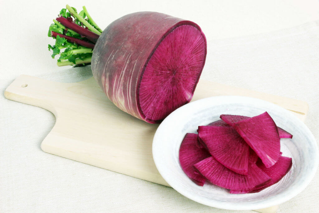赤大根のいちょう切り